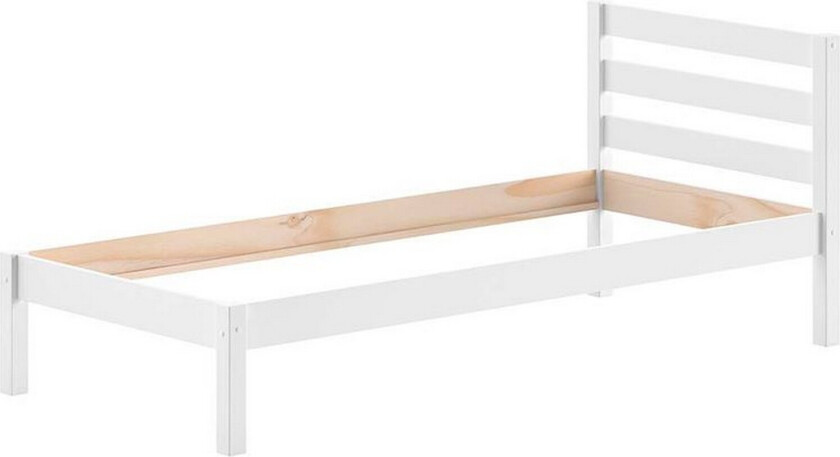 Seng med ribbebunn Pino Hvit - Hvit