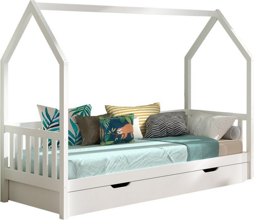 Husseng med underseng Cabane 90x200 cm Hvit - Hvit