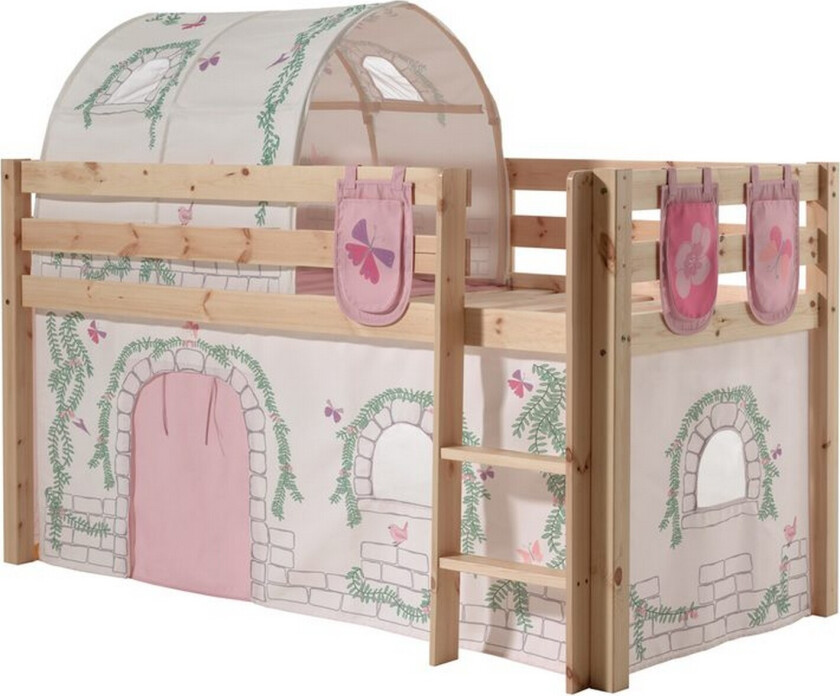 Middelseng med gardin Pino Birdy Naturlig, Naturlig, Uten sklie, Birdy, 3 - Naturlig, Naturlig, Uten sklie, Birdy, 3