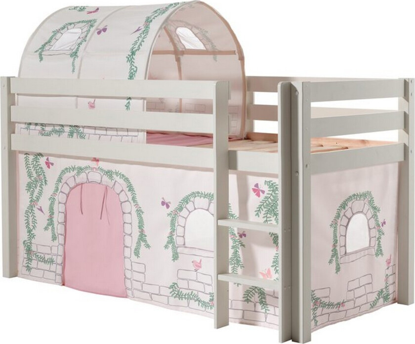 Middelseng med gardin Pino Birdy Hvit, Hvit, Uten sklie, Birdy, Ingen lommer - Hvit, Hvit, Uten sklie, Birdy, Ingen lommer