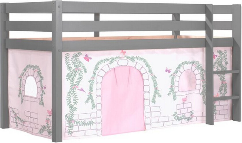 Middelseng med gardin Pino Birdy Grå, Grå, Uten sklie, Uten tunnel, Ingen lommer - Grå, Grå, Uten sklie, Uten tunnel, Ingen lommer