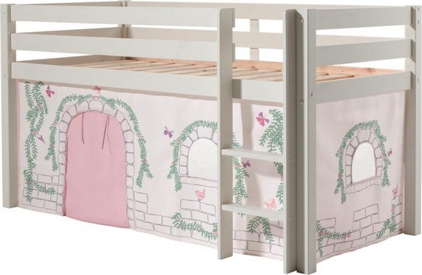Middelseng med gardin Pino Birdy Hvit, Hvit, Uten sklie, Uten tunnel, Ingen lommer - Hvit, Hvit, Uten sklie, Uten tunnel, Ingen lommer