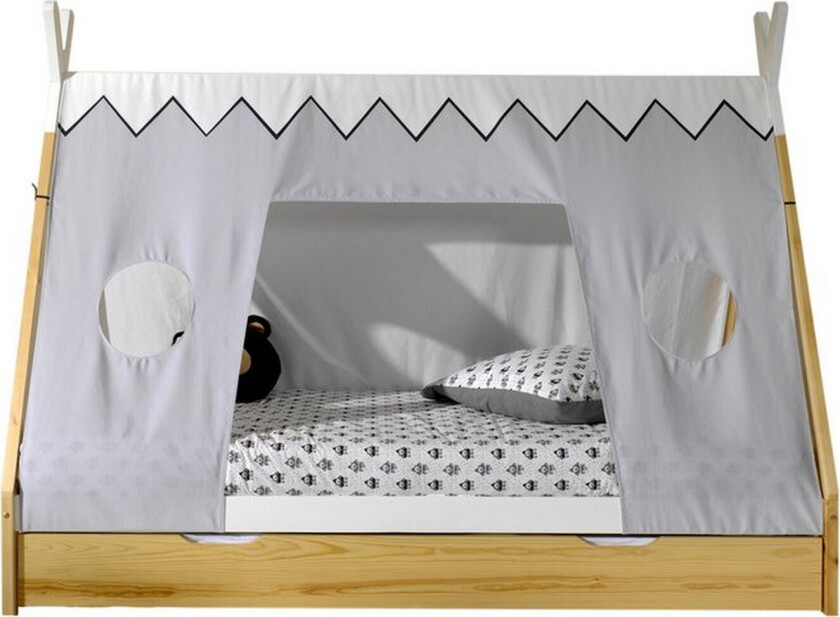 Seng med skuff tekstilsett Tipi Naturlig - Naturlig