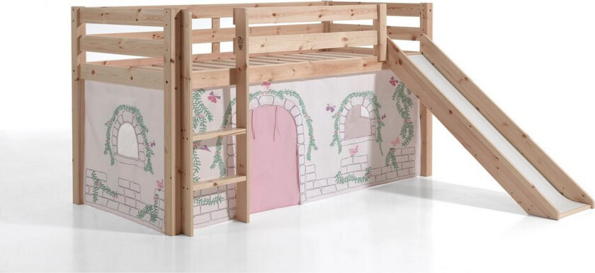 Middelseng med gardin Pino Birdy Naturlig, Naturlig, Med sklie, Med sklie, Ingen lommer - Naturlig, Naturlig, Med sklie, Med sklie, Ingen lommer