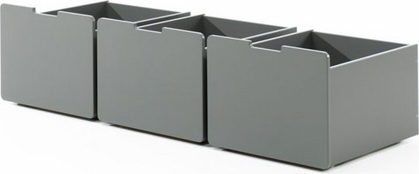 Sett med 3 skuffer Pino Grå - Grå