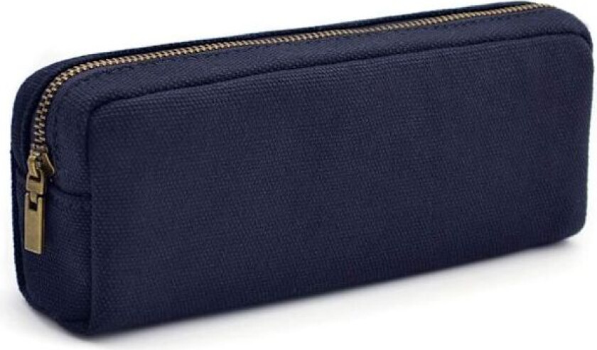 Penneveske, stor kapasitet pennal lerret kosmetikkveske voksen slitesterk kontor skrivesaker oppbevaringsveske - Blå