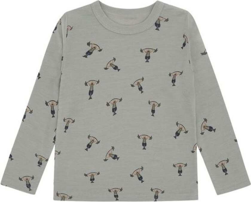 Hust And Claire - Trøye Ull/ Bambus Abba Strong Man Forest Fog