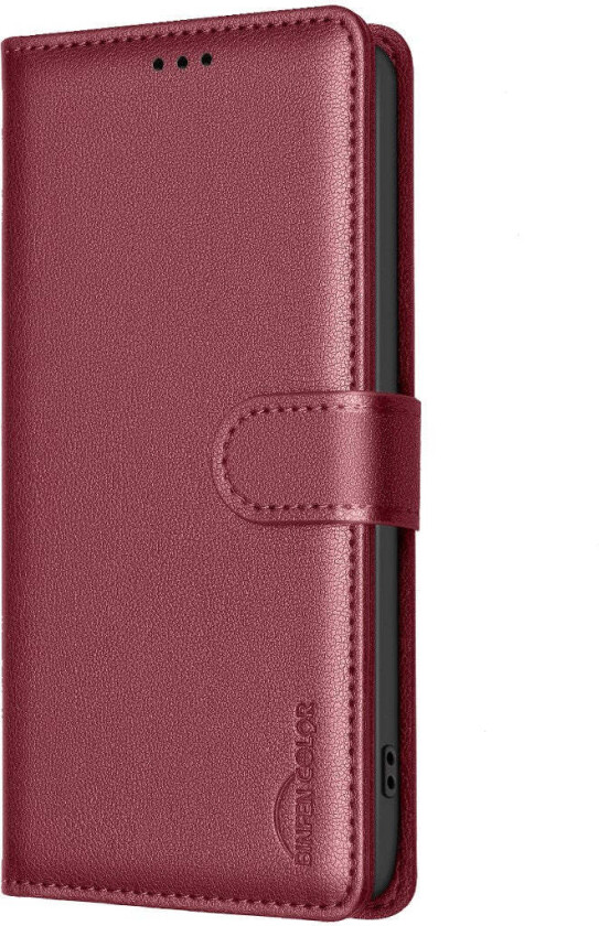 Samsung Galaxy S26+ (Plus) BINFEN Kunstskinn Flip Deksel med RFID Blokkering - Rød