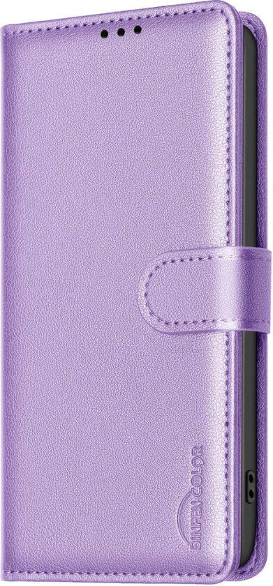 Samsung Galaxy S26+ (Plus) BINFEN Kunstskinn Flip Deksel med RFID Blokkering - Lilla