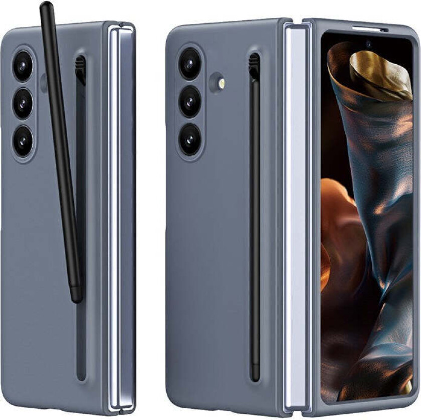 Samsung Galaxy Z Fold7 Hard Plast Deksel m. Stylus - Mørkegrå