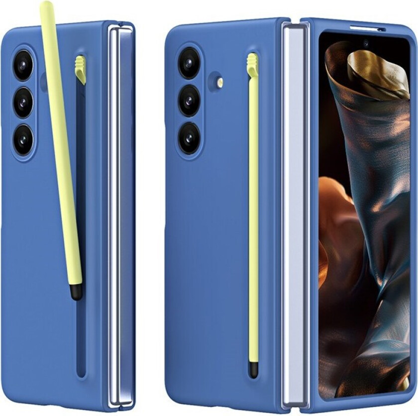 Samsung Galaxy Z Fold7 Hard Plast Deksel m. Stylus - Blå