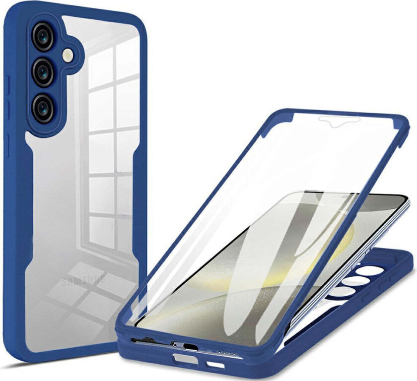 Samsung Galaxy S25 FE 2-i-1 Plast Deksel m. Innebygd Skjermbeskyttelse - Blå