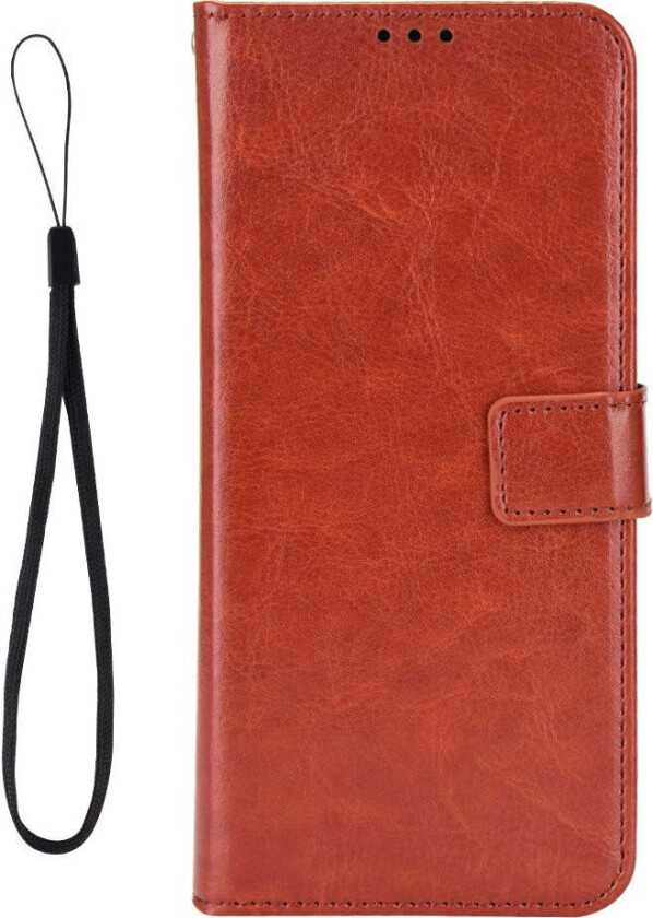 Samsung Galaxy A07 Kunstskinn Flip Deksel m. Strop - Brun