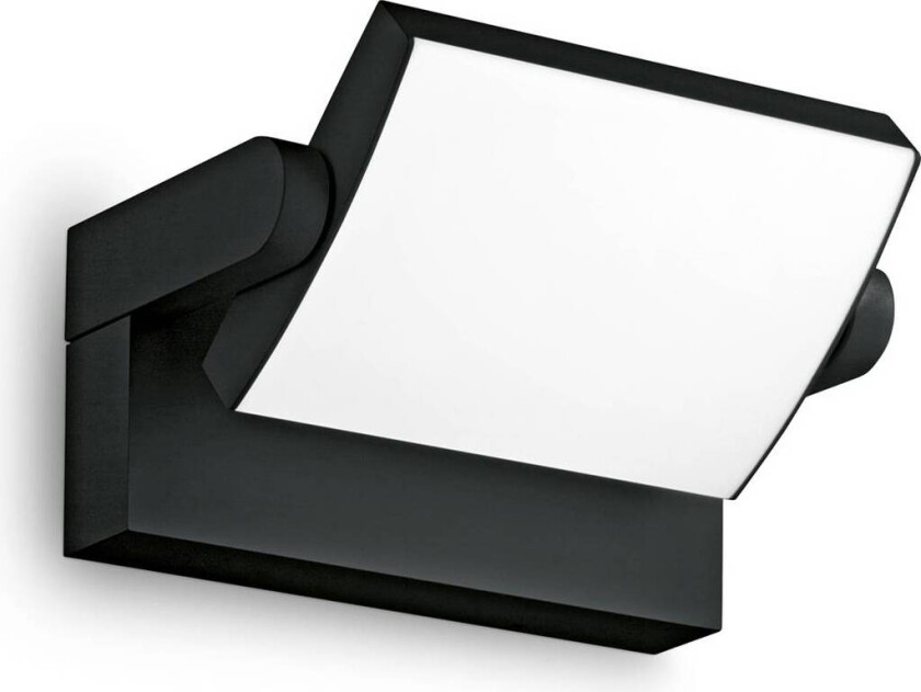 Ideal Lux utendørs LED-vegglampe Swipe, svart, IP54, 3000 K