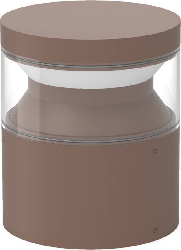 Ideal Lux LED-sokkellampe Boeing, kaffebrun, høyde 15 cm