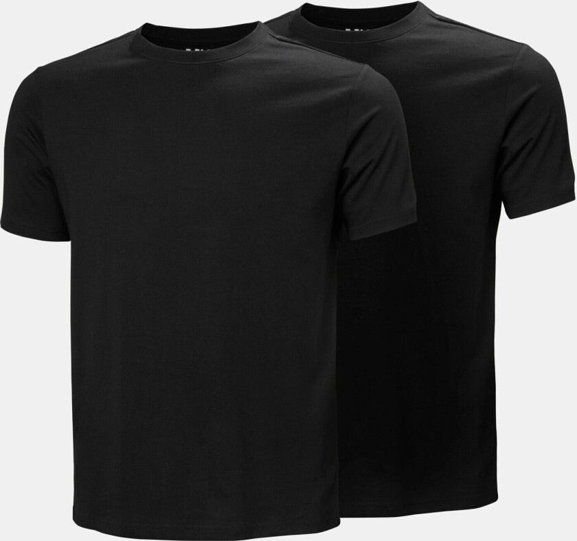 2-pakning HH Cotton T-skjorter Herre Svart M SvartM