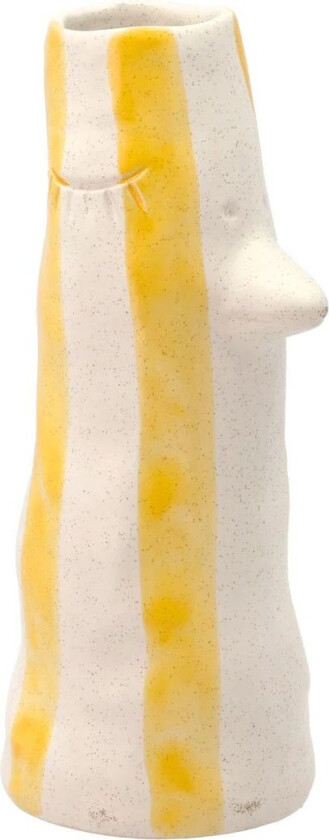 Styles vase med nebb og øyevipper 26 cm Yellow