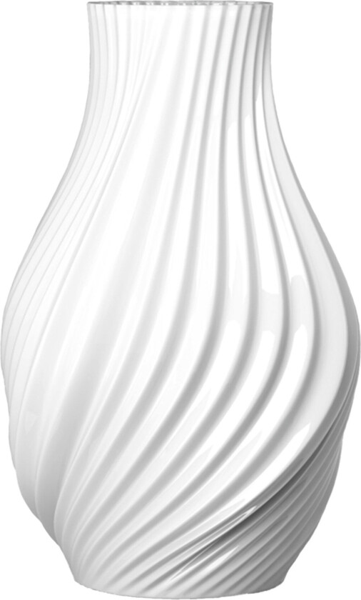 Lyngby Porcelæn Twist vase 18 cm, hvit