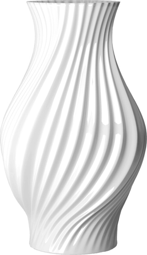 Lyngby Porcelæn Twist vase 25 cm, hvit