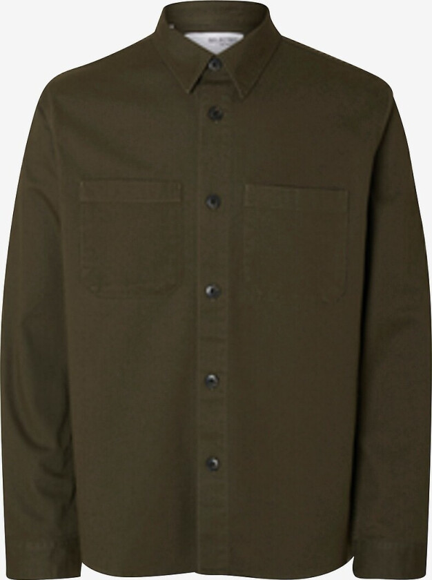 Overtreksskjorte slhTravis Twill LS - Grønn