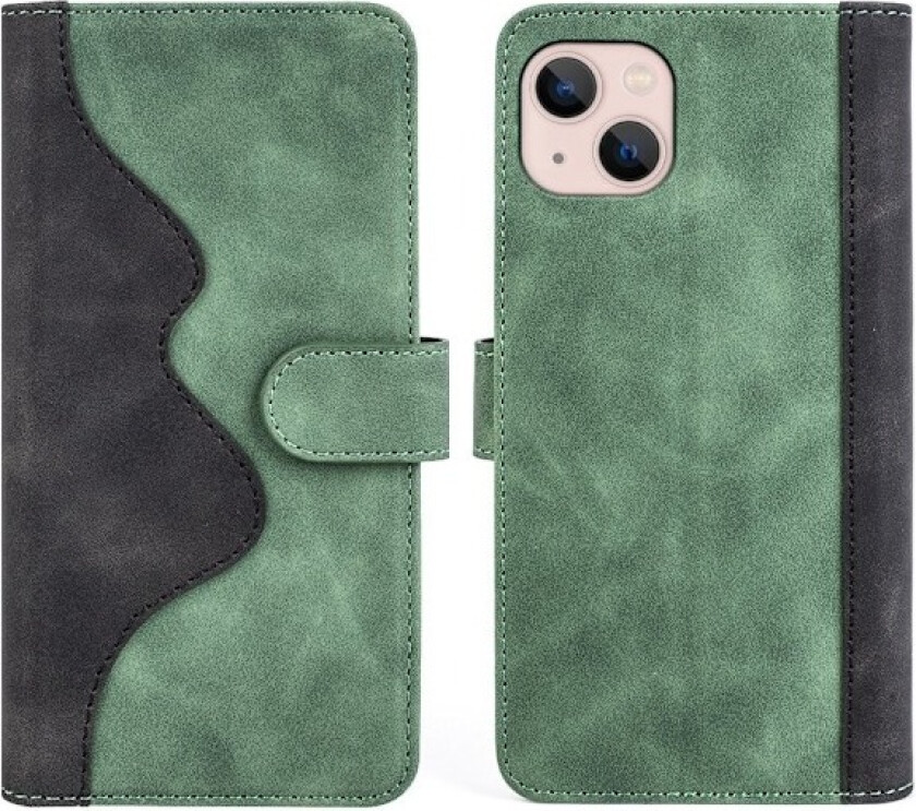 Tofarget lærdeksel for iPhone 13 - Grønn