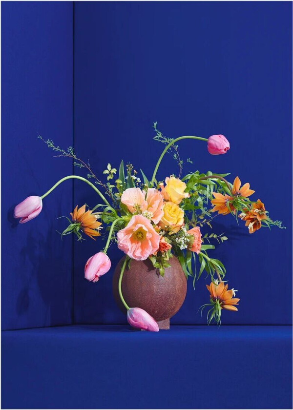 Blomst 01 Blue poster 50x70 cm