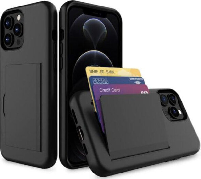 iPhone 13 Deksel med Kortspor Beskyttende Svart