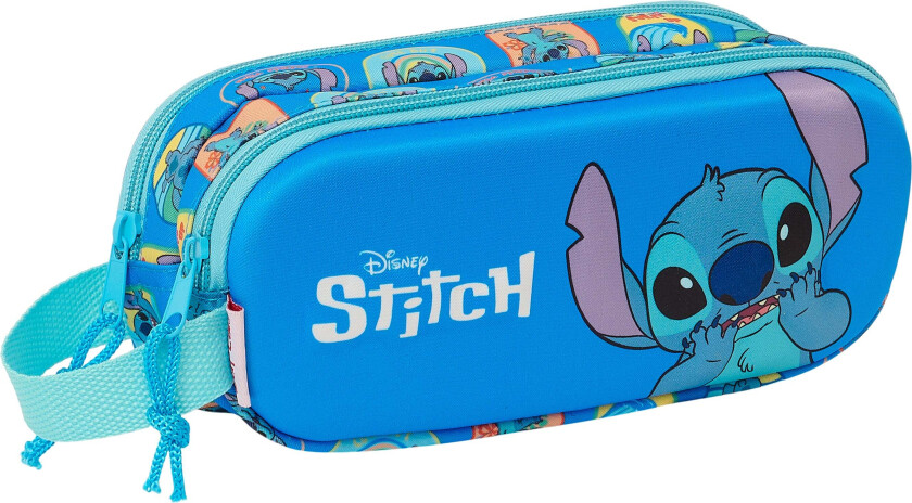 Disney Lilo & Stitch 3D Dobbeltpennal, Blå - Pennal - Polyester