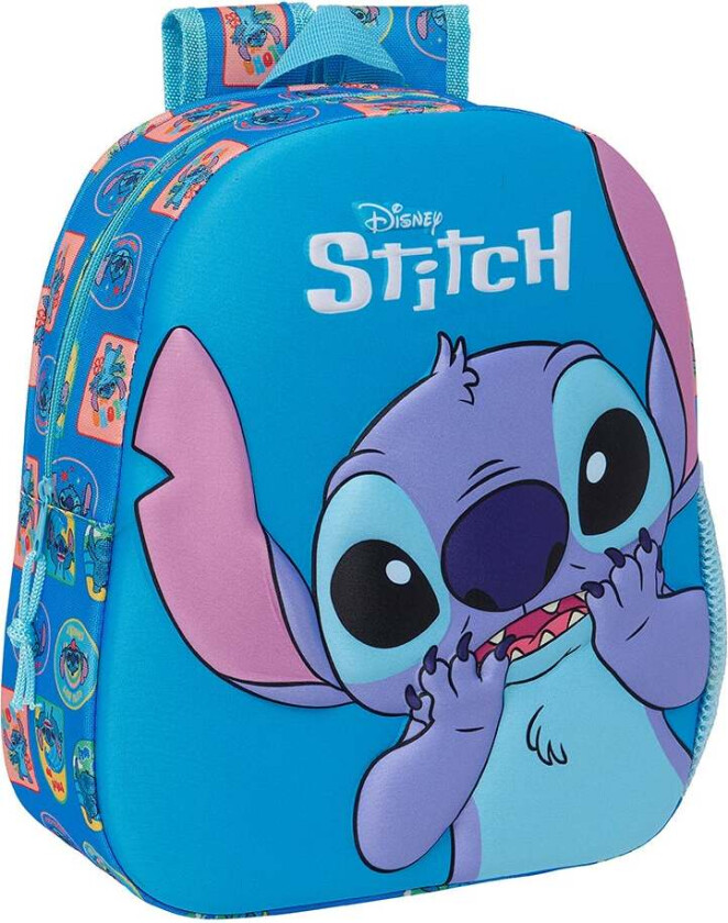 Disney Lilo & Stitch 3D Ryggsekk 8,5L, Blå - Ryggsekker - Polyester