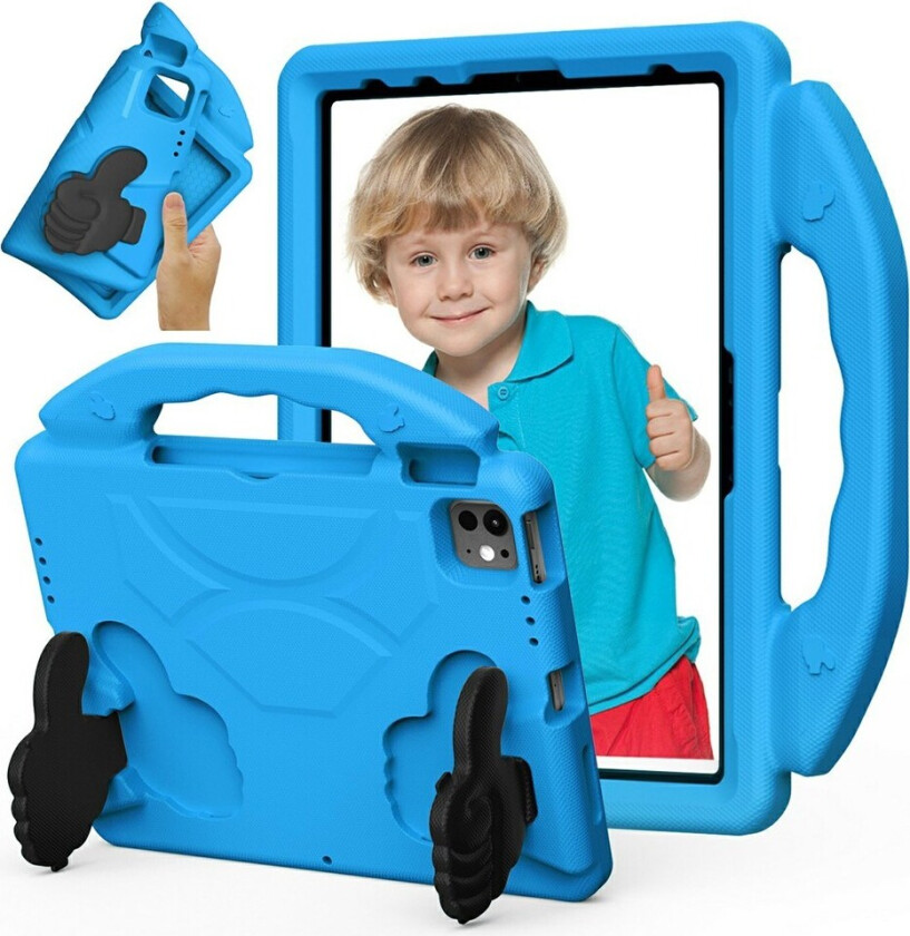 iPad Pro 11" (2024 - 2018) / Air (2022 / 2020) Barn Deksel m. Thumb Kickstand - Blå