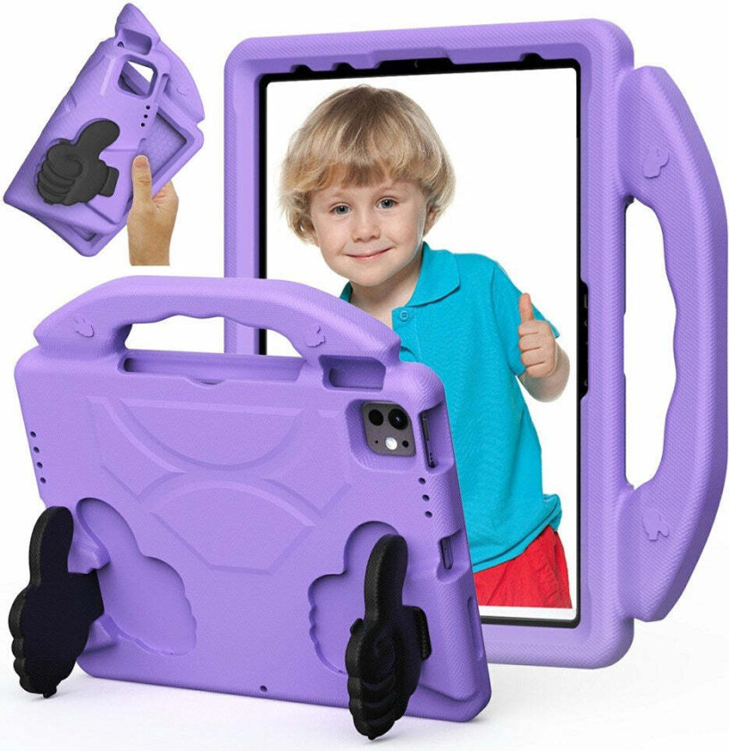 iPad Pro 11" (2024 - 2018) / Air (2022 / 2020) Barn Deksel m. Thumb Kickstand - Lilla