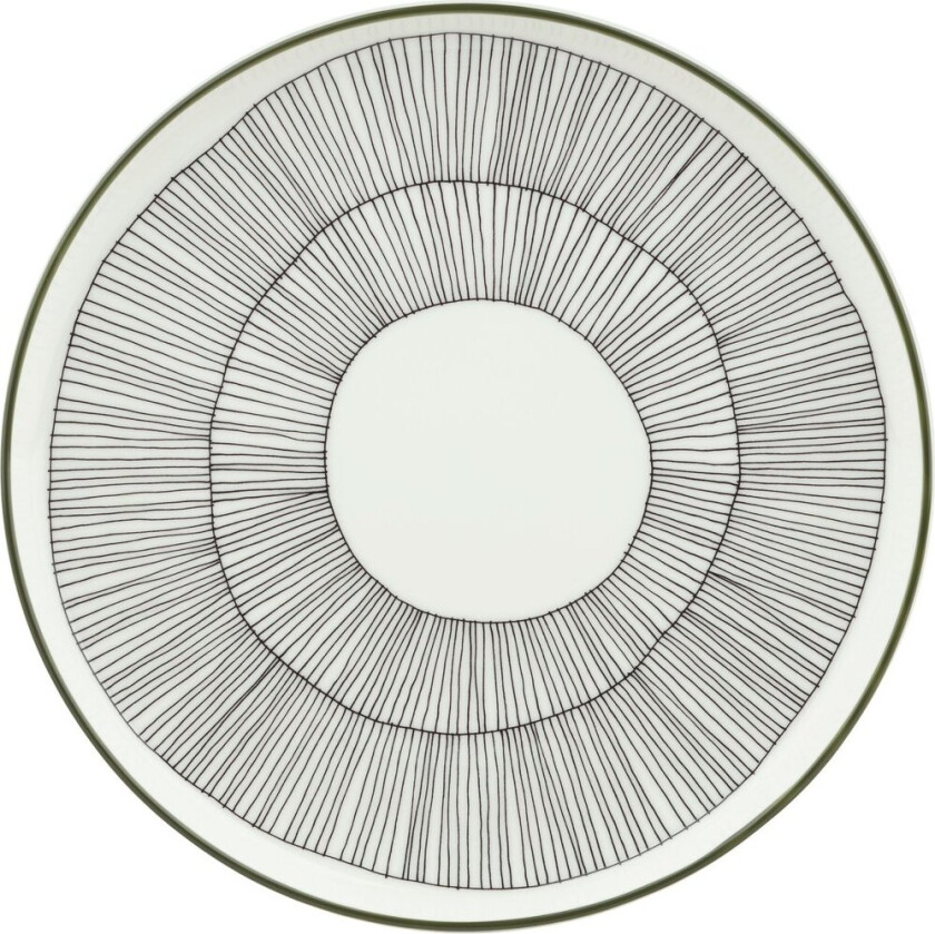 Kukat Puhkeavat tallerken Ø20 cm White-forest green-black