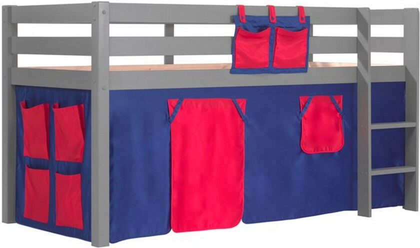 Høyseng med gardin Pino Grå, Domino - Grå, Domino