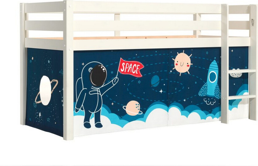 Høyseng med gardin Pino Hvit, Romferge - Hvit, Romferge