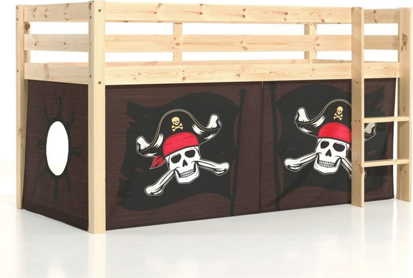 Høyseng med gardin Pino Naturlig, Karibiske Pirater - Naturlig, Karibiske Pirater