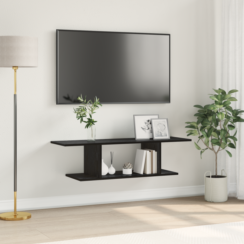 TV-skap med hylle med lagring Svart 103 x 30 x 26.5 cm Konstruert tre