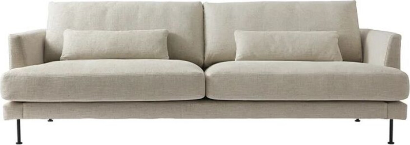 Bredhult sofa 3-seter tekstil bern 0341 beige, sorte stålben