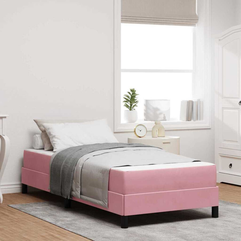 Kontinentalseng med madrass Rosa 80 x 220 cm Fløyel