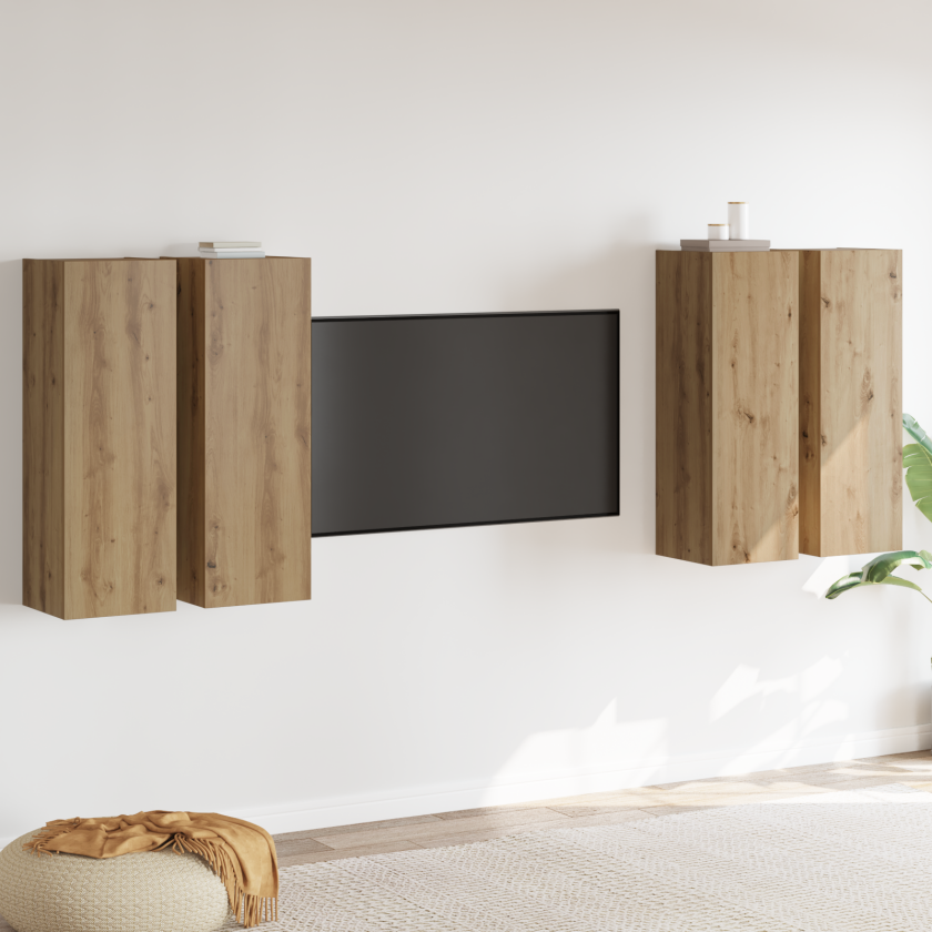 TV-benksett 4 pcs artisan eik 30.5 x 30 x 90 cm Sponplate