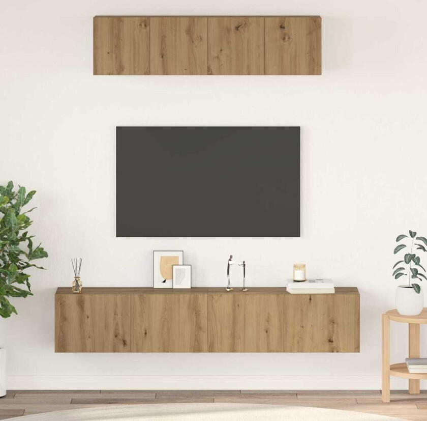 TV-benk sett 4 pcs artisan eik Medium 80 x 30 x 30 cm