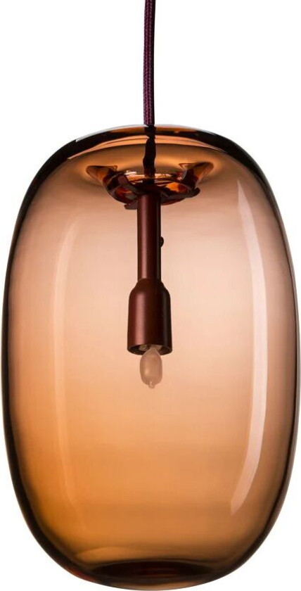 Pebble takpendel Okseblod, langstrakt, glass