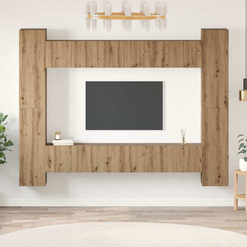 TV-benksett 10 pcs artisan eik 30.5 x 30 x 90 cm Konstruert tre