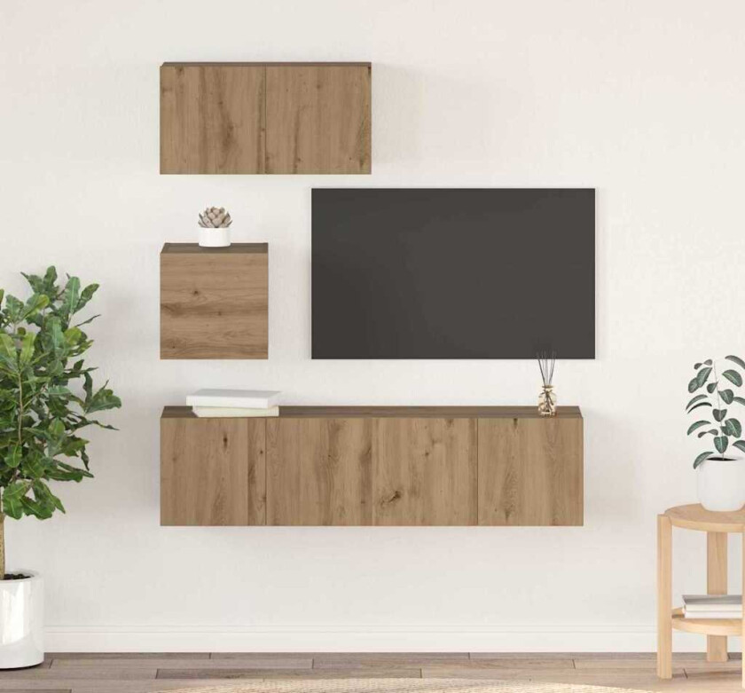 TV-benksett 4 pcs artisan eik 60 x 30 x 30 cm Konstruert tre