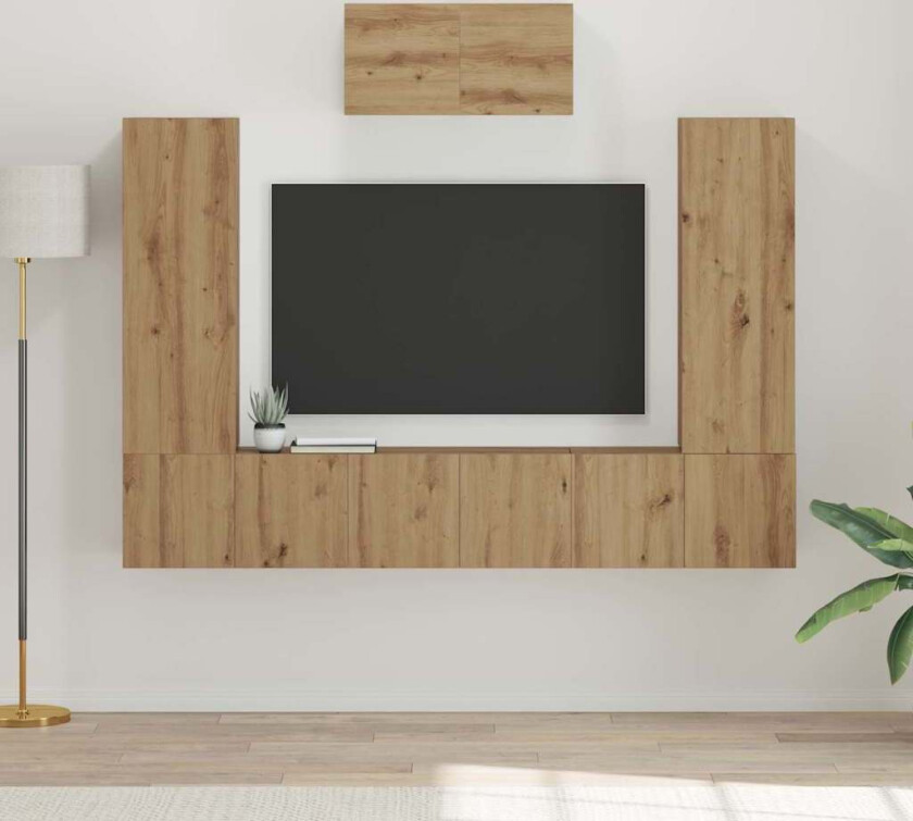 TV-benksett 7 pcs artisan eik 180 x 30 x 120 cm Konstruert tre