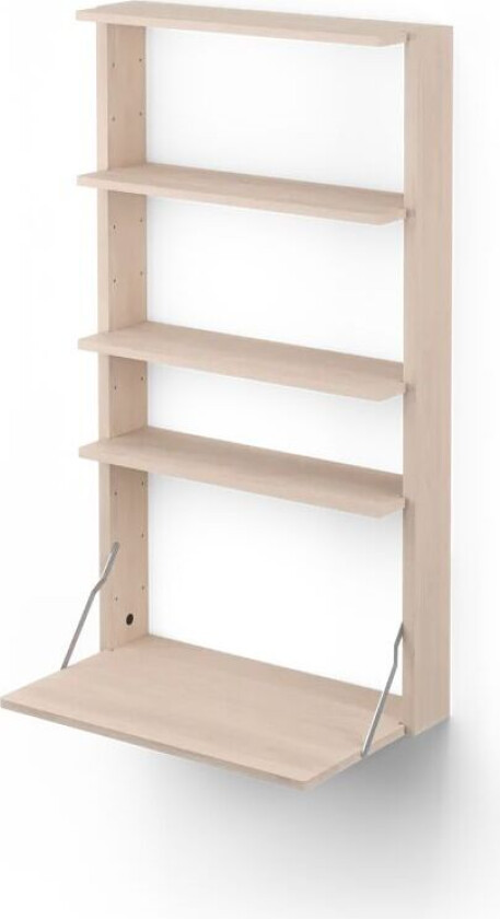 Gridlock – M1-A4-0-D vegghylle med skrivebord Natural Ash