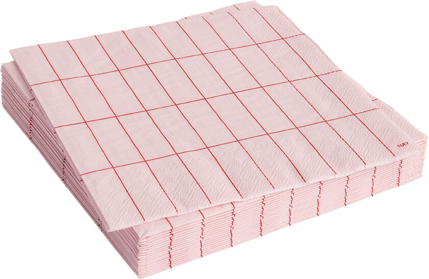 Bilde av HAY Pattern middagsservietter 20-pakning, pink/red grid