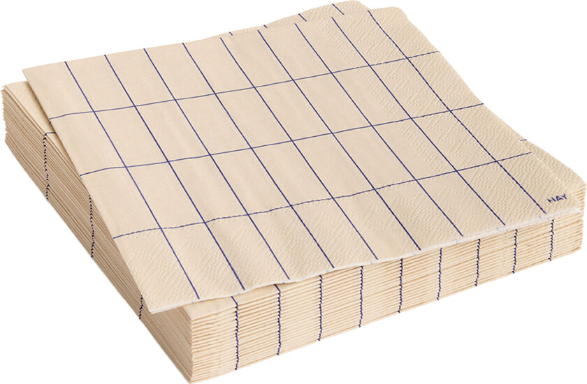 Bilde av HAY Pattern frokostservietter 20-pakning, off-white/blue grid