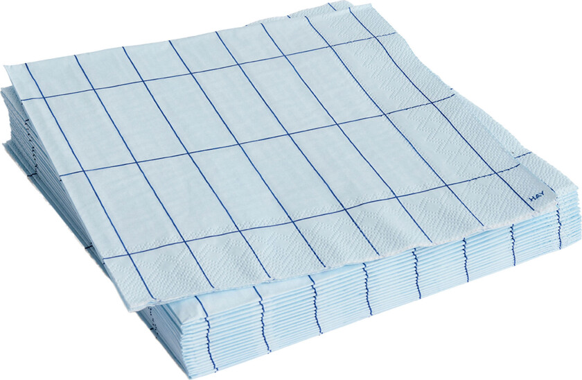 Bilde av HAY Pattern middagsservietter 20-pakning, light blue/blue grid
