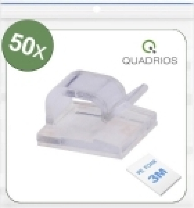 25CA475 Kabelclips Selvklæbende 25CA475 Bundt-Ø-område 1 til 7 mm Transparent 50 stk