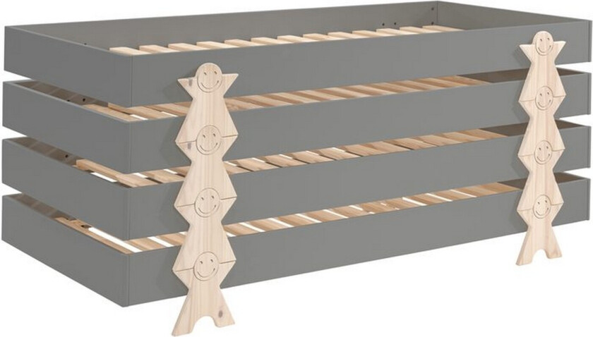 Seng Modulo med smilefjes ben Grå, 4 - Grå, 4